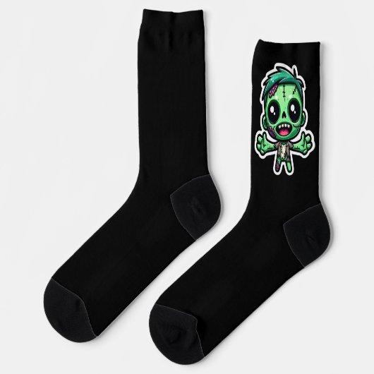 Chaussette cute funny zombie (Gauche)