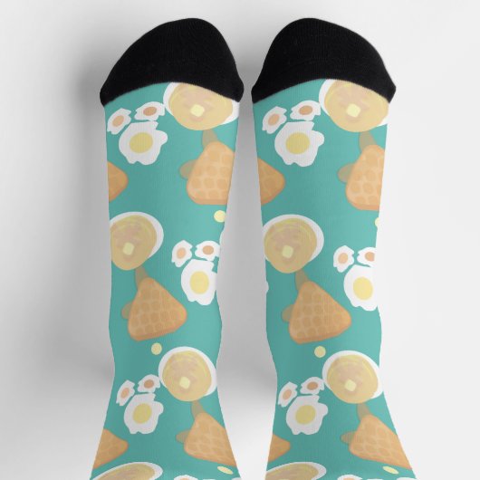 Chaussette Cute gaufres Pancake Oeufs Petit-Déjeuner Buffet F (Haut)