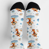 Chaussette Cute Giraffes on Clouds Baby Shower All-Over-Print (Haut)