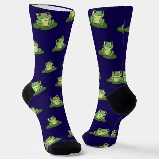 Chaussette Cute Green Frog Pattern Socks (Angulaire)