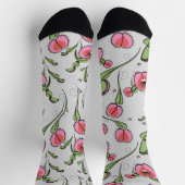 Chaussette Cute Grey & Rose Vénus Flytrap collé sur votre amo (Haut)
