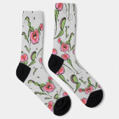 Chaussette Cute Grey & Rose Vénus Flytrap collé sur votre amo (Droite)