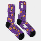 Chaussette Cute Halloween Cats and Pumpkins Pattern Socks  (Droite)