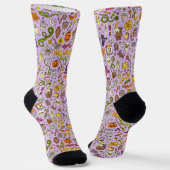 Chaussette Cute Halloween Doodle Pattern (Angulaire)