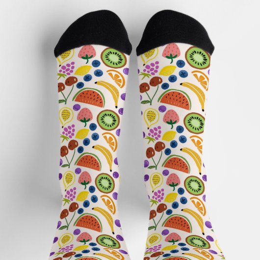 Chaussette Cute Hand-drawn Doodle Fruits Seamless Pattern (Haut)