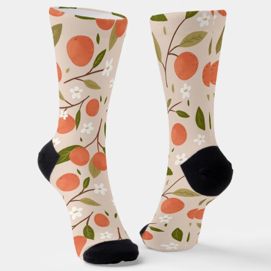 Chaussette Cute Hand-drawn Orange Blossom Seamless Pattern (Angulaire)