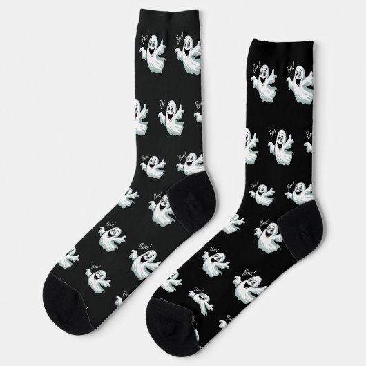 Chaussette Cute Happy Ghost Black (Gauche)