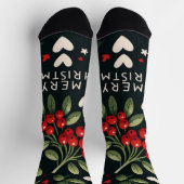 Chaussette Cute hearth Christmas Mistletoe branch (Haut)