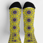 Chaussette Cute jaune violet kaléidoscope Motif géométrique (Haut)