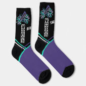 Chaussette Cute mauve, Turquoise, blanche et noire (Droite)
