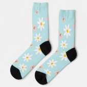 Chaussette Cute Modern Daisy Fleur de lys Rustique transparen (Gauche)