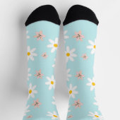 Chaussette Cute Modern Daisy Fleur de lys Rustique transparen (Haut)