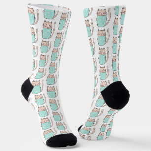 Chaussette Cute Motif de chats Floral