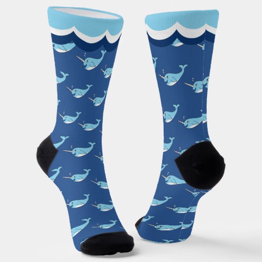 Chaussette Cute Narwhal Whale (Angulaire)