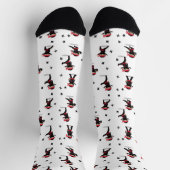 Chaussette Cute Ninja Motif noir et rouge (Haut)