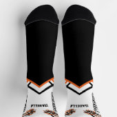 Chaussette Cute orange, blanche et noire (Haut)