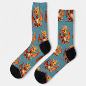 Chaussette Cute Orange Dragon (Gauche)