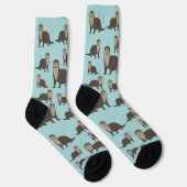 Chaussette Cute Otter Illustration Pattern (Droite)