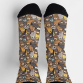Chaussette Cute Otters Coller gris Brown et noir (Haut)