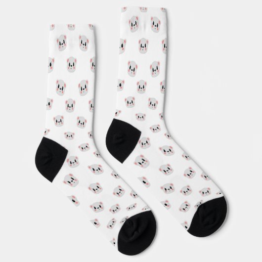 Chaussette Cute Panda Grid Crew Socks (Droite)