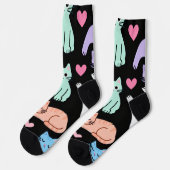 Chaussette Cute Pastel Cats Crew Socks – Kitty (Gauche)