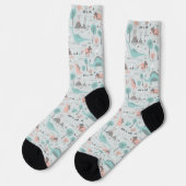 Chaussette Cute Pastel Dinosaur Motif (Gauche)