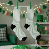 Cute Pastel Vert et Blanc Grandes bandes minces