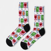 Chaussette Cute Peace Love Pizza (Gauche)