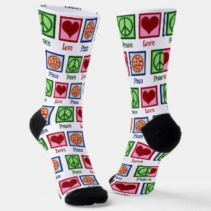 Chaussette Cute Peace Love Pizza