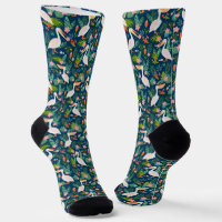 Cute pélicans coloré fleurs tropicales motif