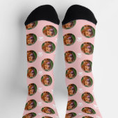 Chaussette Cute Pet Photo Collage Clair Chaussettes Rose (Haut)