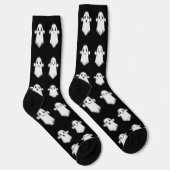 Chaussette Cute Petits Fantômes Motif Halloween noir blanc (Droite)