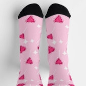 Chaussette Cute Pink Heart Lollipop Seamless Pattern (Haut)