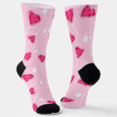 Chaussette Cute Pink Heart Lollipop Seamless Pattern (Angulaire)