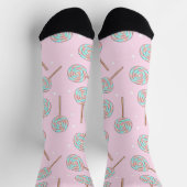 Chaussette Cute Pink Pastel Lollipop Seamless Pattern (Haut)