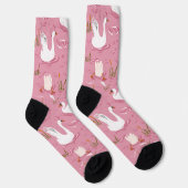 Chaussette Cute Pink Swan Seamless Pattern (Droite)
