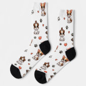 Chaussette Cute Puppy I Love Dogs Pattern Crew Socks (Gauche)