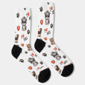 Chaussette Cute Puppy I Love Dogs Pattern Crew Socks (Droite)