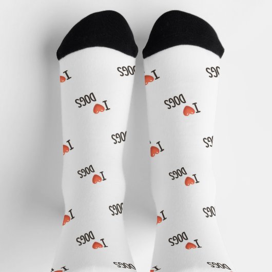 Chaussette Cute Puppy I Love Dogs Pattern Crew Socks (Haut)