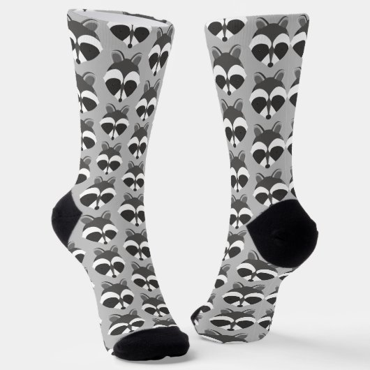 Chaussette Cute Raccoon Visage Motif Animal (Angulaire)