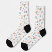 Chaussette Cute Rainbow Hearts & Clouds Motif (Gauche)