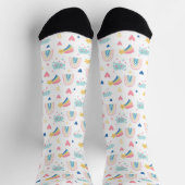 Chaussette Cute Rainbow Hearts & Clouds Motif (Haut)