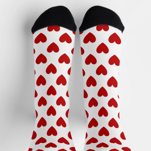 Chaussette Cute Red Hearts Pattern (Haut)