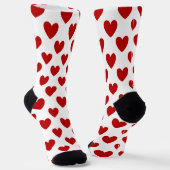 Chaussette Cute Red Hearts Pattern (Angulaire)