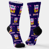 Chaussette Cute Rose Kitty - Né à Dazzle Art (Angulaire)