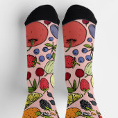 Chaussette Cute rose motif de fruits l Orange l fraise (Haut)