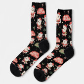 Chaussette Cute Santa Cat Pattern "Merry Christmas" Holiday  (Gauche)