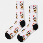 Chaussette Cute Sloth Wearing Santa Hat (Gauche)