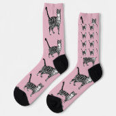 Chaussette Cute Tabby Cat Baby Pink Cats Pet Socks (Gauche)