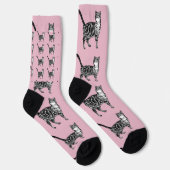 Chaussette Cute Tabby Cat Baby Pink Cats Pet Socks (Droite)